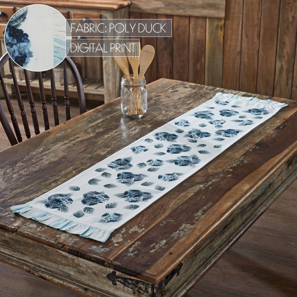 Botanical Blue Table Runner – 12x48 Floral Farmhouse Accent